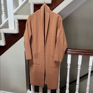Mango Sweater Coat Camel